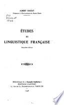 Études de linguistique française