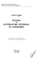 Études de littérature générale et comparée