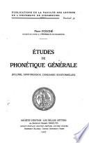 Études de phonétique générale