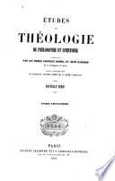 Etudes de théologie, de philosophie et d'histoire