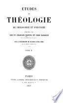 Études de théologie de philosophie et d'histoire