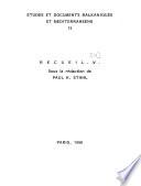 Etudes et documents balkaniques et méditerranéens