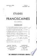 Etudes franciscaines