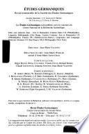 Etudes germaniques