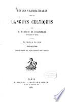 Études grammaticales sur les langues celtiques