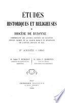 Études historiques et religieuses du diocèse de Bayonne