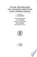 Études préliminaires aux religions orientales dans l'Empire romain