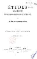 Etudes religieuses, historiques et littéraires