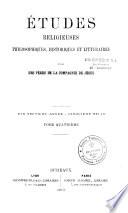 Etudes religieuses, historiques et littéraires