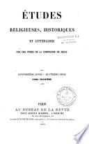 Etudes religieuses, historiques et littéraires