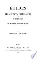 Etudes religieuses, historiques et littéraires