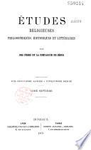 Etudes religieuses, historiques et littéraires