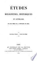 Etudes religieuses, historiques et littéraires