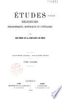 Etudes religieuses, historiques et littéraires
