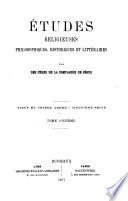 Études religieuses, historiques et littéraires