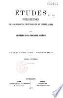 Etudes religieuses, historiques et littéraires