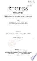 Etudes religieuses, historiques et littéraires