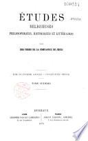 Etudes religieuses, historiques et littéraires