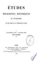 Etudes religieuses, historiques et littéraires