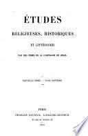 Etudes religieuses, historiques et littéraires