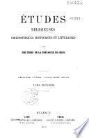 Etudes religieuses, historiques et littéraires