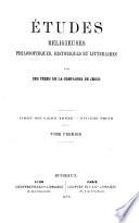Études religieuses, historiques et littéraires