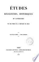 Etudes religieuses, historiques et littéraires
