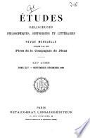 Etudes religieuses, philosophiques et historiques