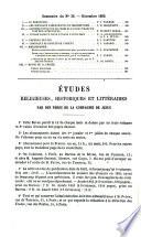 Etudes religieuses, philosophiques et historiques
