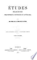 Etudes religieuses, philosophiques et historiques