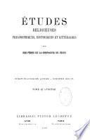 Études religieuses, philosophiques, historiques et littéraires