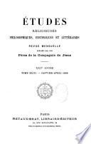 Études religieuses, philosophiques, historiques et littéraires