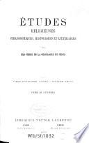 Etudes religieuses, philosophiques, historiques et littéraires