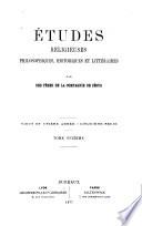Etudes religieuses, philosophiques, historiques et littéraires