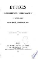 Études religieuses, philosophiques, historiques et littéraires