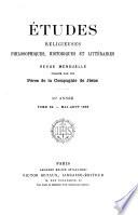 Etudes religieuses, philosophiques, historiques et littéraires