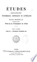 Études religieuses, philosophiques, historiques et littéraires