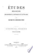 Etudes religieuses, philosophiques, historiques et littéraires