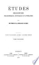 Etudes religieuses, philosophiques, historiques et littéraires