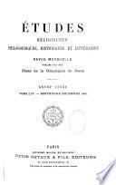 Études religieuses, philosophiques, historiques et littéraires