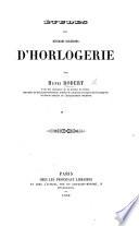 Études sur diverses questions d'horlogerie
