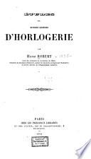 Études sur diverses questions d'horlogerie