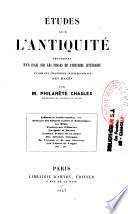 Études sur l'antiquité