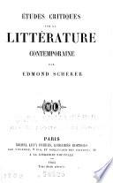 Études sur la littérature contemporaine