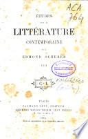 Études sur la littérature contemporaine