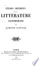 Études sur la littérature contemporaine