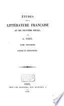 Études sur la littérature française au dix-neuvième siècle