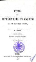 Etudes sur la littérature française au dix-neuvième siècle