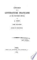 Études sur la litterature française au dix-neuvième siècle: t. Poètes et prosateurs