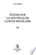 Études sur la nouvelle de langue française